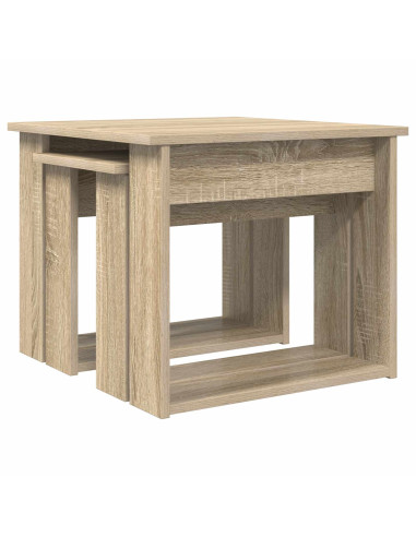 Set di Tavolini da Caffè 2 pcs Rovere Sonoma Legno multistrato