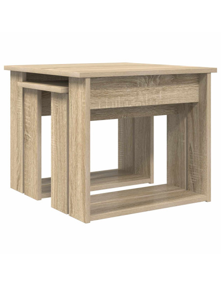 Set di Tavolini da Caffè 2 pcs Rovere Sonoma Legno multistrato