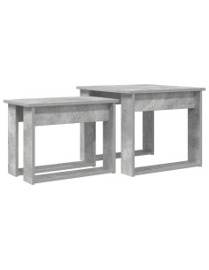 Set di Tavolini da Caffè 2 pcs Grigio cemento Legno multistrato 2