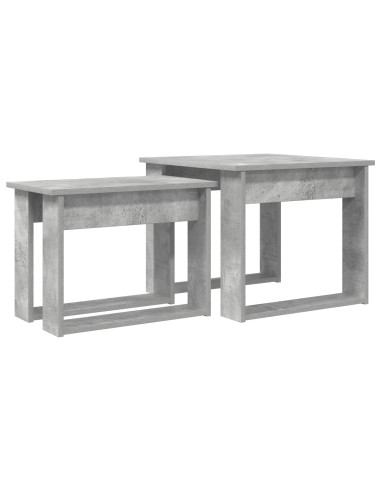 Set di Tavolini da Caffè 2 pcs Grigio cemento Legno multistrato
