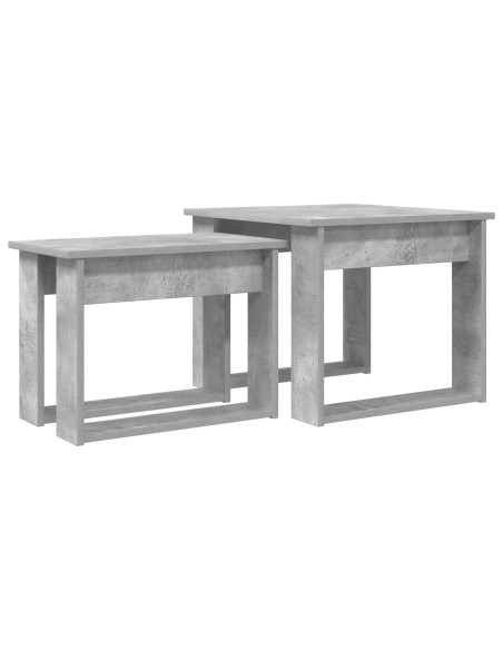 Set di Tavolini da Caffè 2 pcs Grigio cemento Legno multistrato