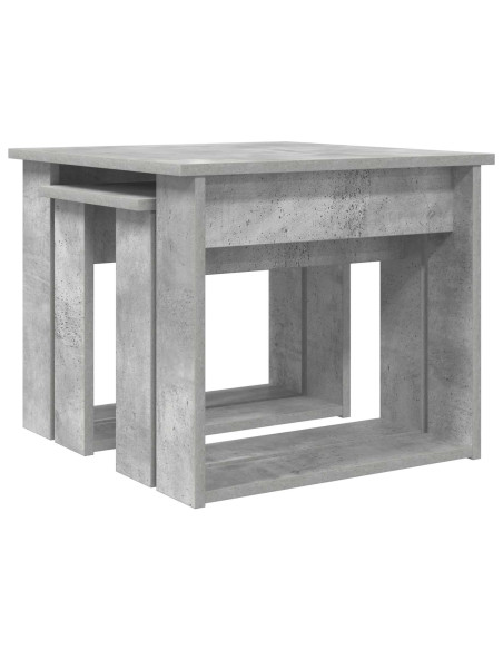 Set di Tavolini da Caffè 2 pcs Grigio cemento Legno multistrato