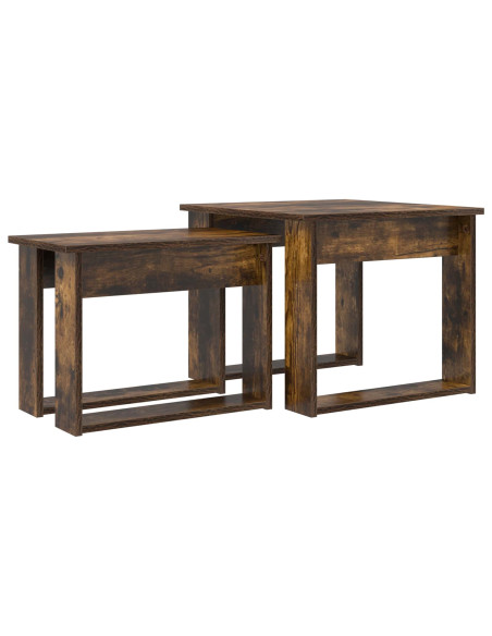 Set di Tavolini da Caffè 2 pcs Rovere fumé Legno multistrato