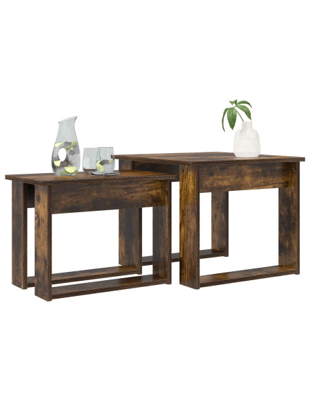 Set di Tavolini da Caffè 2 pcs Rovere fumé Legno multistrato