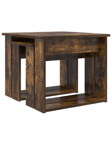 Set di Tavolini da Caffè 2 pcs Rovere fumé Legno multistrato
