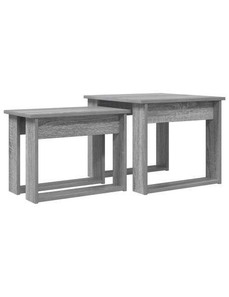 Set di Tavolini da Caffè 2 pcs Grigio Sonoma Legno multistrato