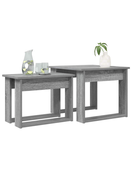 Set di Tavolini da Caffè 2 pcs Grigio Sonoma Legno multistrato