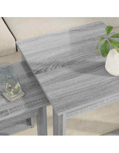 Set di Tavolini da Caffè 2 pcs Grigio Sonoma Legno multistrato