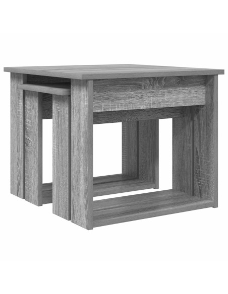 Set di Tavolini da Caffè 2 pcs Grigio Sonoma Legno multistrato
