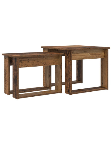 Set di Tavolini da Caffè 2 pcs Legno vecchio Legno multistrato