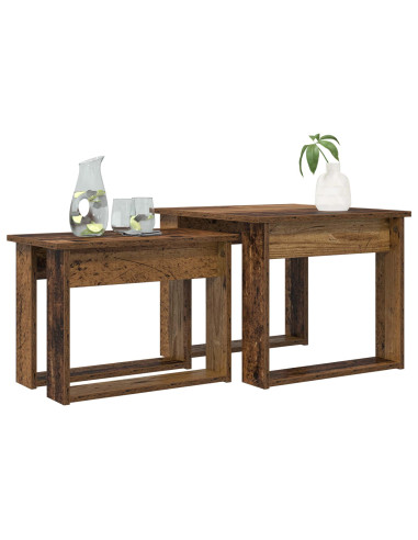 Set di Tavolini da Caffè 2 pcs Legno vecchio Legno multistrato