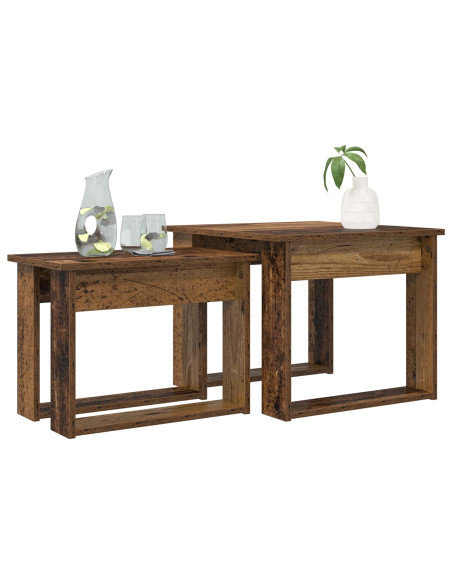 Set di Tavolini da Caffè 2 pcs Legno vecchio Legno multistrato