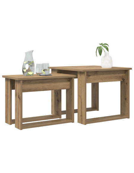 Set di Tavolini da Caffè 2 pcs Rovere artigianale