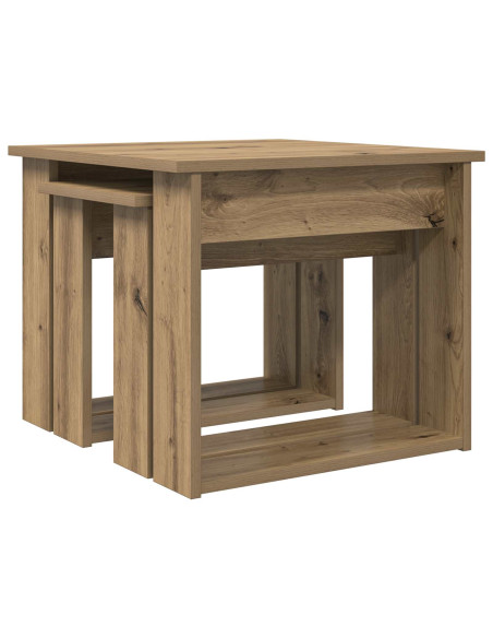 Set di Tavolini da Caffè 2 pcs Rovere artigianale
