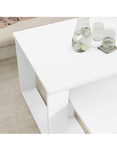 Set di Tavolini da Caffè 2 pcs Bianco Legno multistrato