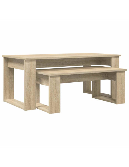 Set di Tavolini da Caffè 2 pcs Rovere Sonoma Legno multistrato