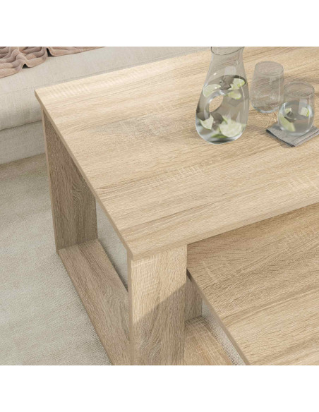 Set di Tavolini da Caffè 2 pcs Rovere Sonoma Legno multistrato