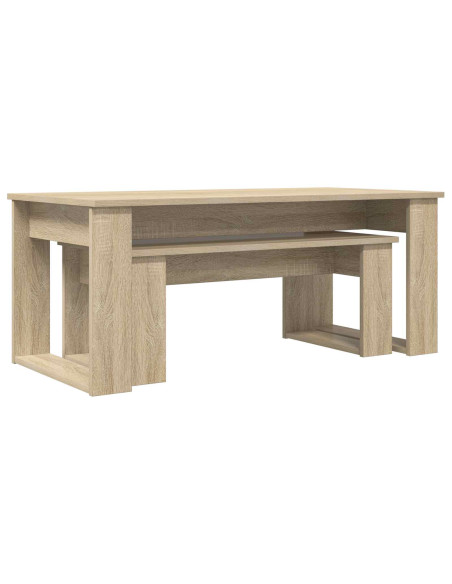 Set di Tavolini da Caffè 2 pcs Rovere Sonoma Legno multistrato