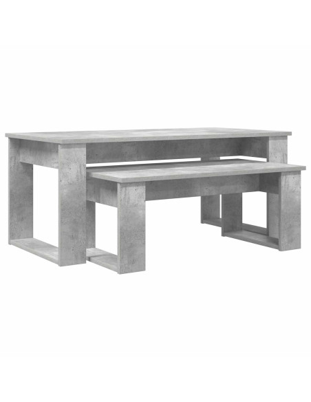 Set di Tavolini da Caffè 2 pcs Grigio cemento Legno multistrato