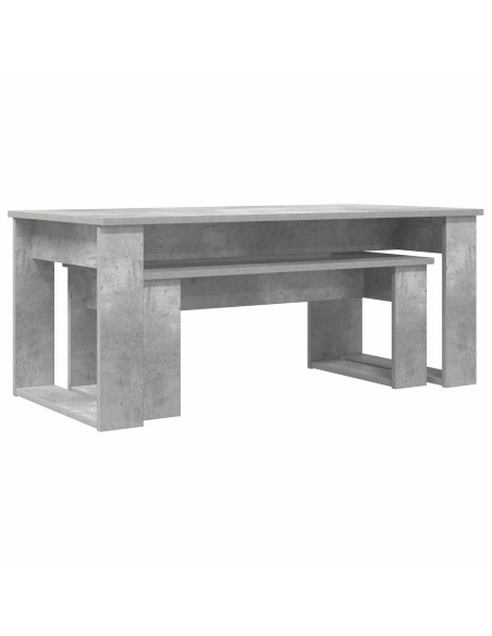 Set di Tavolini da Caffè 2 pcs Grigio cemento Legno multistrato