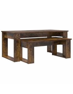 Set di Tavolini da Caffè 2 pcs Rovere fumé Legno multistrato 2