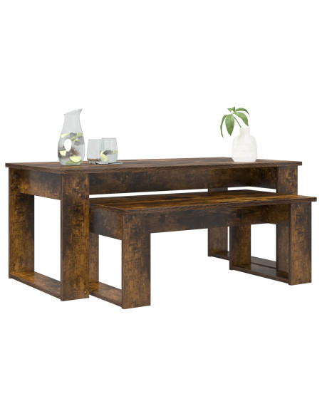 Set di Tavolini da Caffè 2 pcs Rovere fumé Legno multistrato