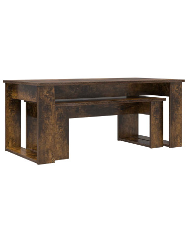 Set di Tavolini da Caffè 2 pcs Rovere fumé Legno multistrato