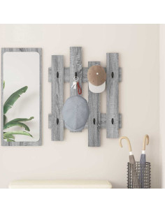 Appendiabiti a muro Grigio Sonoma 60 x 3 x 82 cm