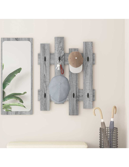 Appendiabiti a muro Grigio Sonoma 60 x 3 x 82 cm