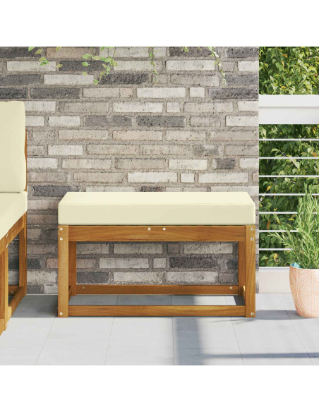 Cuscino da Sedia Esterno Crema 80 x 40 x 8 cm 100% Poliestere