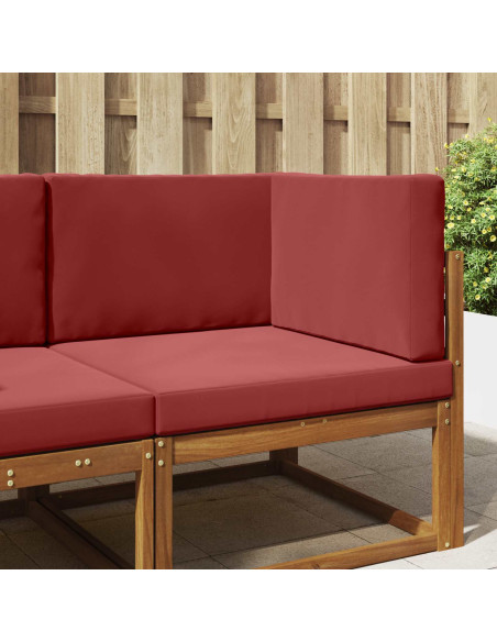 Cuscino per divano da esterno 3 pcs Rosso vino Poliestere