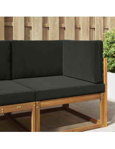 Cuscino per divano da esterno 3 pcs Nero Poliestere