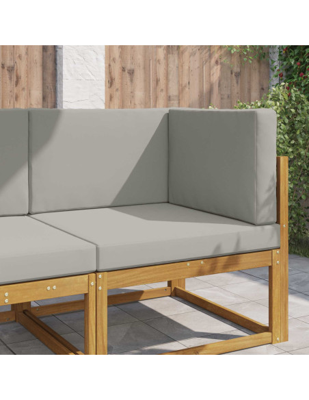 Cuscino per divano da esterno 3 pcs Grigio Poliestere