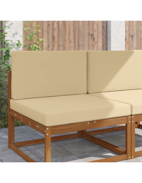 Cuscino per divano da esterno 2 pcs Beige Poliestere