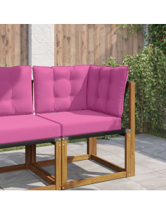 Cuscino per divano da esterno 3 pcs Rosa Poliestere