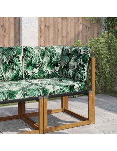 Cuscino per divano da esterno 3 pcs Motivo Foglia Poliestere