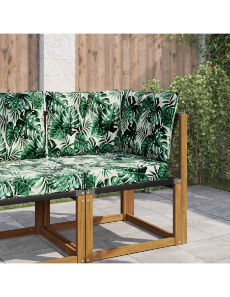 Cuscino per divano da esterno 3 pcs Motivo Foglia Poliestere