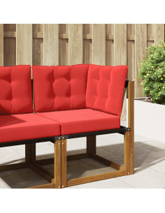 Cuscino per divano da esterno 3 pcs Rosso Poliestere