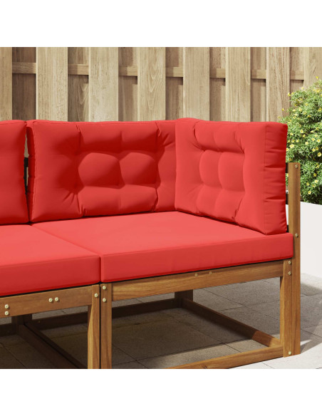 Cuscino per divano da esterno 3 pcs Rosso Poliestere