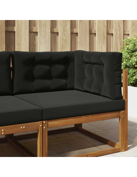 Cuscino per divano da esterno 3 pcs Nero Poliestere