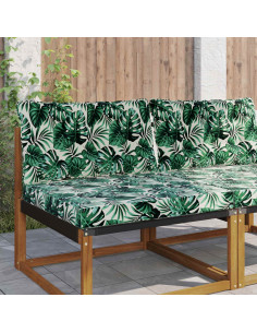 Cuscino per divano da esterno 2 pcs Motivo Foglia Poliestere