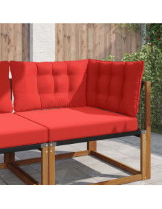 Cuscino per divano da esterno 3 pcs Rosso Poliestere
