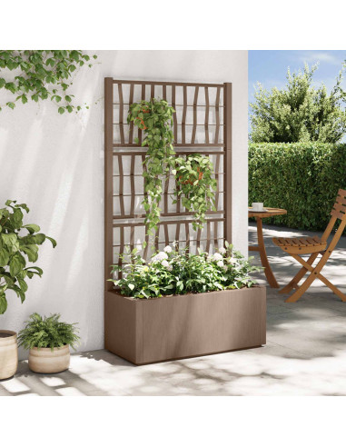 Vaso da Giardino con Trellis Marrone 80 x 36 x 140 cm PP