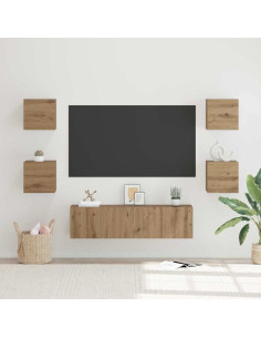 Set mobile TV 6 pcs Rovere artigianale Legno multistrato