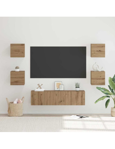 Set mobile TV 6 pcs Rovere artigianale Legno multistrato