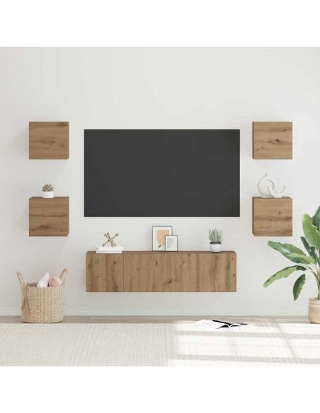 Set mobile TV 6 pcs Rovere artigianale Legno multistrato