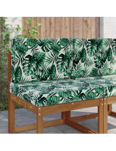 Cuscino per divano da esterno 2 pcs Motivo Foglia Poliestere