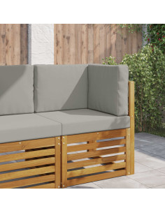 Cuscino per divano da esterno 3 pcs Grigio Poliestere