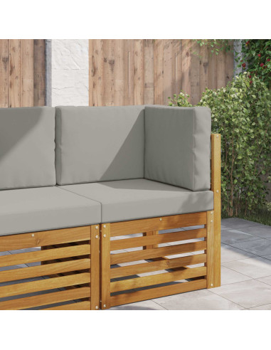 Cuscino per divano da esterno 3 pcs Grigio Poliestere