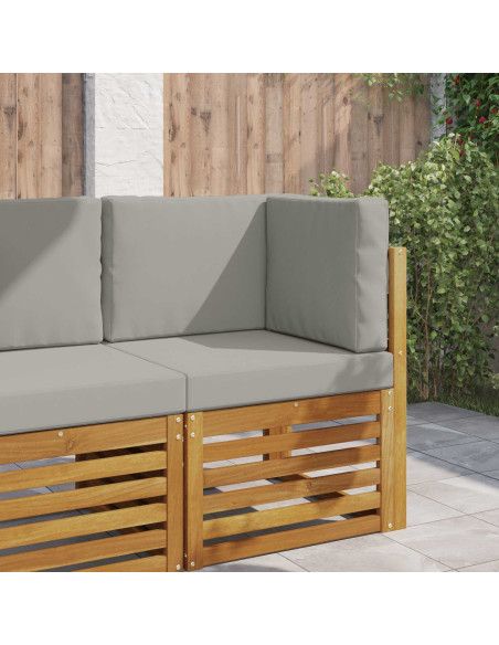 Cuscino per divano da esterno 3 pcs Grigio Poliestere